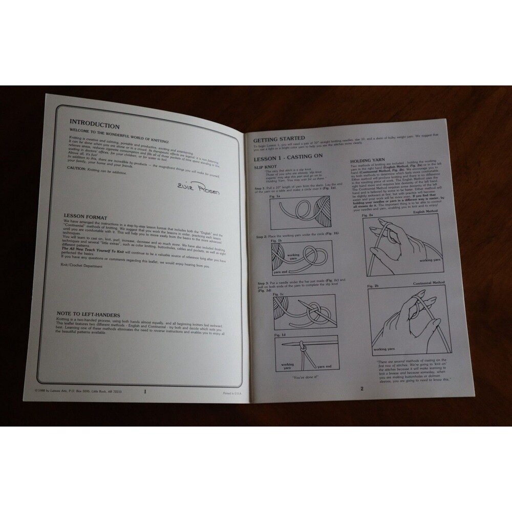 THE ALL NEW TEACH YOURSELF TO KNIT Evie Rosen Leisure Arts Booklet #623 Vintage - Picture 6 of 8
